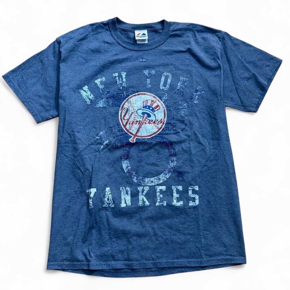 Majestic New York Yankees T-Shirt Men's Size Large MLB Baseball Retro Spring